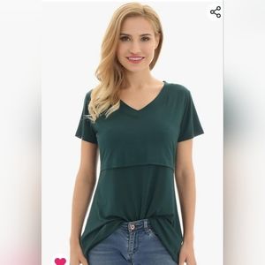 3/$25 Maternity Nursing Shirt, Teal green